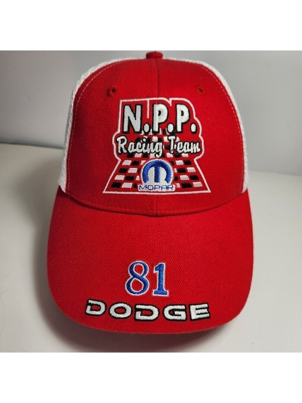 Dodge Mopar Trucker Hat Cap N.P.P Racing Hook & Loop Fast Eddie Racewear